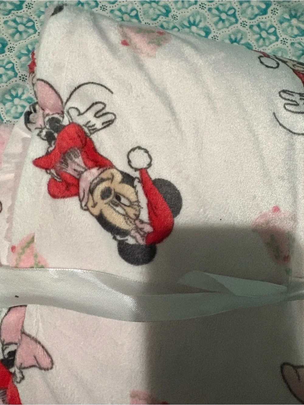 Disney Baby Pink Minnie Mouse Plush Blanket with Ribbon